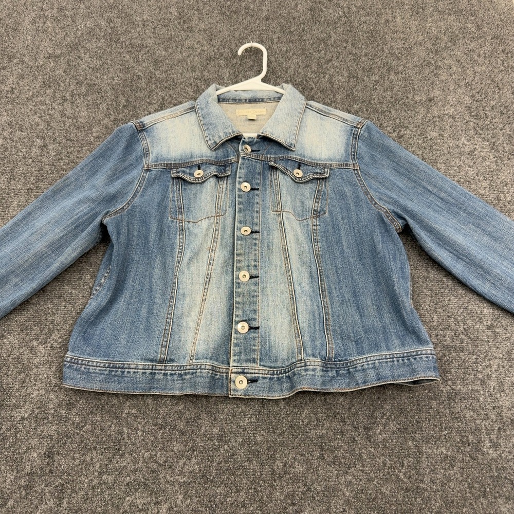 Est. 1946 Denim Jacket Women XL Blue Cotton Spandex Stretch Faded Casual Classic